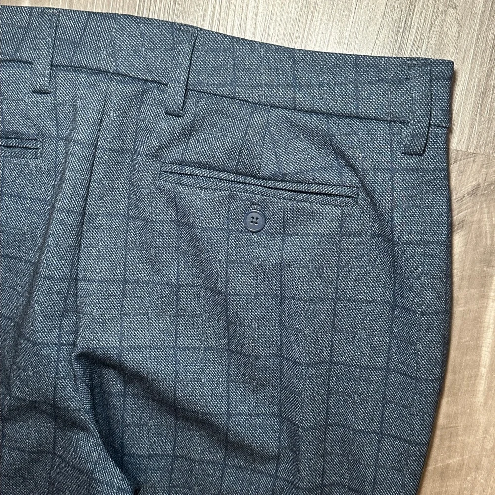 Liverpool Los Angeles Navy Windowpane Trouser Pants (NWOT) - 34x32